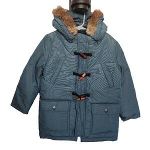 ToTo Heros NEW Kids Toddlers Rabbit Fur Trim Toggle Button Hooded Puffer Jacket